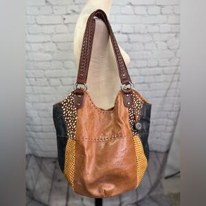 The Sak Color block Leather Hobo